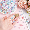 800Pcs 8 Colors UV Plating Iridescent Acrylic Bead Caps OACR-PH0004-29-6