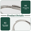 1Pc Rhodium Plated 925 Sterling Silver Adjustable Ring Components FIND-PH0023-51-4