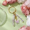 Alloy Acrylic Enamel with Natural Amethyst Keychain KEYC-JKC00805-03-2