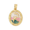 Brass Enamel Pendants KK-U068-04G-02-1