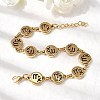12 Constellations 304 Stainless Steel Link Chain Bracelets BJEW-I239-01G-08-2