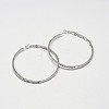 Simple Ring Alloy Grade A Rhinestone Hoop Earrings X-EJEW-N026-09P-A-1