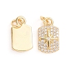 Brass Micro Pave Cubic Zirconia Pendants ZIRC-E164-31G-1