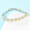 Platinum Tone Brass Micro Pave Cubic Zirconia Tennis Bracelets BJEW-B160-05P-4