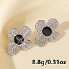 304 Stainless Steel Flower Stud Earrings BM1412-1-2