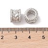 Brass Micro Pave Clear Cubic Zirconia European Beads KK-B100-047P-3