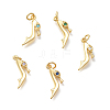 Brass Micro Pave Cubic Zirconia High Heels Charms KK-D431-075B-1