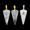Natural Quartz Crystal Rock Crystal Pointed Pendants GG-CBA19F2-02G-04-1