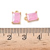 Brass Crushed Ice Cut Cubic Zirconia Pendants KK-D024-25A-G-3