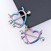 316L Stainless Steel Evil Heart Nipple Rings WG1C5FF-03-1