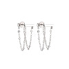 Stick Brass Cable Chain Stud Earrings FS-WGC480B-01-5