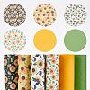 Sunflower Pattern PU Leather Fabric Sheet DIY-WH0399-13-3