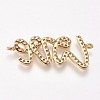 Brass Micro Pave Cubic Zirconia Links ZIRC-A009-45G-2