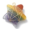 7 Chakra Gemstone Copper Wire Wrapped Pendants PALLOY-TA00050-01-1