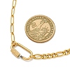 304 Stainless Steel Oval Lock Clasps Pendant Figaro Chain Necklaces for Women NJEW-JN06169-01-5