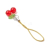 Cherry Glass & Acrylic Mobile Straps HJEW-JM02933-01-4