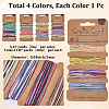 4Pcs 4 Colors Segment Dyed Jute Cord OCOR-SC0001-14-2