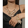 Alloy & Natural Shell & Plastic Pearl Pendant Necklaces & Bracelets Sets FS-WG6B6AD-01-2