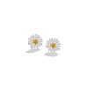 925 Sterling Silver Daisy Stud Earrings for Women EJEW-BB72416-A-5