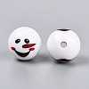 Christmas Printed Opaque Acrylic Round Beads OACR-T029-08C-3