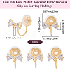 10Pcs Brass Micro Pave Clear Cubic Zirconia Clip-on Earring Findings KK-BBC0022-19-2