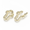 Brass Micro Pave Clear Cubic Zirconia Twister Clasps ZIRC-S067-121-NF-3