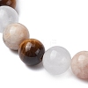 Round Natural Sunstone Beads Stretch Bracelets for Women BJEW-TA00568-02-4