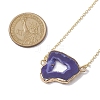 Electroplate Natural Druzy Geode Agate Pendant Necklaces for Women NJEW-JN04730-3