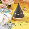 90Pcs 9 Colors Pearlized Glass Pearl Connector Charms PALLOY-TA0002-49A-8