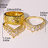 3Pcs Brass Micro Pave Clear Cubic Zirconia Finger Rings for Women FS-WGDAF26-05-5