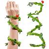 Plastic & Iron Flower Garland Arm Bracelet Rattan AJEW-GF0014-06-1
