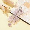 Natural Rose Quartz & Amethyst Chip Beaded Pendant Decorations HJEW-JM01234-01-4