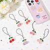 12Pcs Cell Phone Strap Charm 3D Cherry Acrylic Charm Hanging Keychain for Women HJEW-PH01851-3