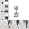 Brass Micro Pave Cubic Zirconia Square Charms KK-D500-01A-P-3