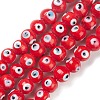 Handmade Evil Eye Lampwork Bead Strands LAMP-M015-01B-1