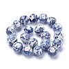Handmade Blue and White Porcelain Beads Strands PORC-K002-01B-2