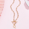 304 Stainless Steel Letter Pendant Necklaces NJEW-LP0001-52Q-G-3