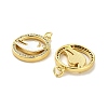 Brass Micro Pave Clear Cubic Zirconia Pendants KK-K365-01G-01-2
