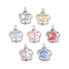 7Pcs Alloy and Glass Pendants PALLOY-JF03366-01-1