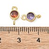Brass Pave Cubic Zirconia Connector Charms KK-L264-09G-3