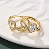Brass Micro Pave Clear Cubic Zirconia Finger Rings for Women RJEW-U049-03G-3