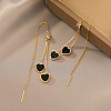 Brass & Acrylic Heart Dangle Ear Thread for Women WGB9E13-01-3