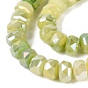 Electroplate Crackle Imitation Jade Glass Beads Strands EGLA-Q135-01A-C06-3