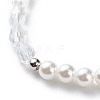 Natural Shell Daisy Flower Stretch Bracelet and Pendant Necklace SJEW-JS01252-6