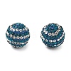 Stripe Pattern Polymer Clay Rhinestone Beads CLAY-NH0001-01E-1