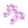 10Pcs 5 Colors Tartan Pattern Epoxy Resin Snap Hair Clip PHAR-P009-01F-3