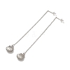 304 Stainless Steel Long Chain with Shell Dangle Stud Earrings for Women EJEW-A068-02P-1