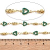 Brass Heart Link Chains KK-D368-03G-J-2