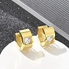 304 Stainless Steel Micro Pave Clear Cubic Zirconia Huggie Hoop Earrings EJEW-C096-55G-1