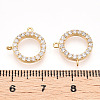 Brass Micro Pave Clear Cubic Zirconia Charms KK-N254-169G-3